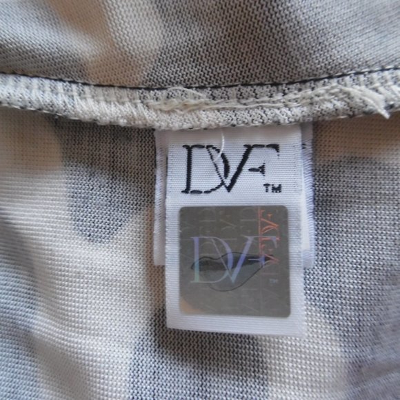 Diane von Furstenberg Black White Rose Heart Firebird Mosaic Silk Mini Dress 8 - Picture 13 of 13